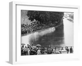 Auto Union in Action at the Avus Motor Racing Circuit, Berlin, Germany, 1934-null-Framed Photographic Print