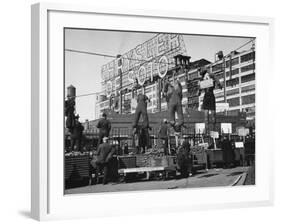 Auto Workers Conducting a Strike Against the Chrysler Plant-William Vandivert-Framed Premium Photographic Print