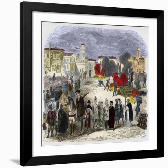 Autodafe in the Public Square-Stefano Bianchetti-Framed Giclee Print