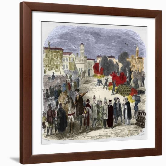 Autodafe in the Public Square-Stefano Bianchetti-Framed Giclee Print