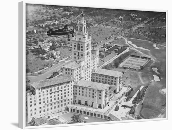 Autogiro Flying over Miami-null-Framed Photographic Print