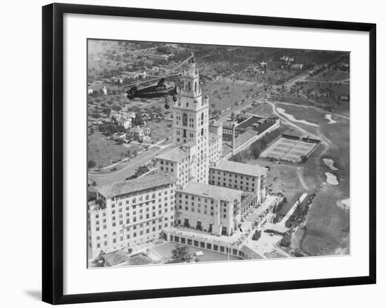 Autogiro Flying over Miami-null-Framed Photographic Print