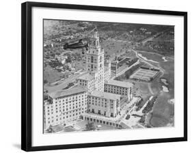 Autogiro Flying over Miami-null-Framed Photographic Print