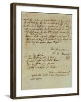 Autograph Letter Signed by Wolfgang Amadeus Mozart (1756-1791) and Sent to His Wife Constanze,…-null-Framed Giclee Print