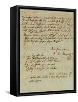 Autograph Letter Signed by Wolfgang Amadeus Mozart (1756-1791) and Sent to His Wife Constanze,…-null-Framed Stretched Canvas