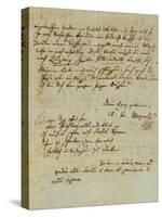 Autograph Letter Signed by Wolfgang Amadeus Mozart (1756-1791) and Sent to His Wife Constanze,…-null-Stretched Canvas