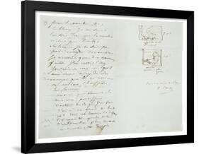 Autograph Letter to Landscape Painter and Politician Charles Le Roux, Paris, 29th January 1855-Jean-Baptiste-Camille Corot-Framed Giclee Print