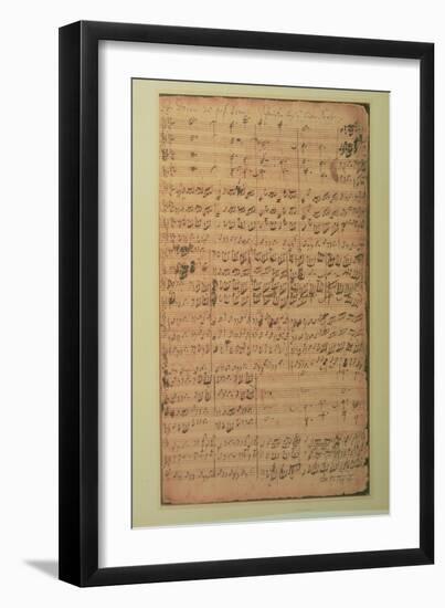 Autograph Manuscript, Cantata Bwv 180 'schmucke Dich O Liebe Seele' by J.S. Bach-null-Framed Giclee Print