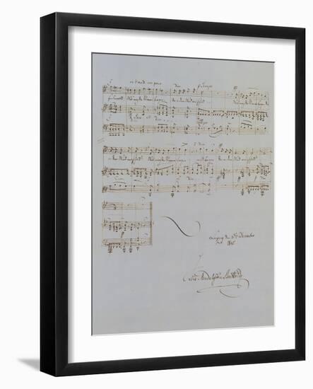 Autograph Manuscript D of 'Im Fruhling', Opus 9 No 4, Dated 6/12/1845, 2 Pages, 55 Bars-Félix Mendelssohn-Bartholdy-Framed Giclee Print