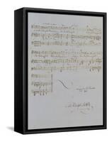 Autograph Manuscript D of 'Im Fruhling', Opus 9 No 4, Dated 6/12/1845, 2 Pages, 55 Bars-Félix Mendelssohn-Bartholdy-Framed Stretched Canvas