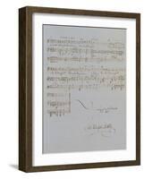 Autograph Manuscript D of 'Im Fruhling', Opus 9 No 4, Dated 6/12/1845, 2 Pages, 55 Bars-Félix Mendelssohn-Bartholdy-Framed Giclee Print