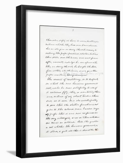 Autograph Manuscript of Lincoln's Last Address as President, Delivered in Washinton, D. C., from…-Abraham Lincoln-Framed Giclee Print