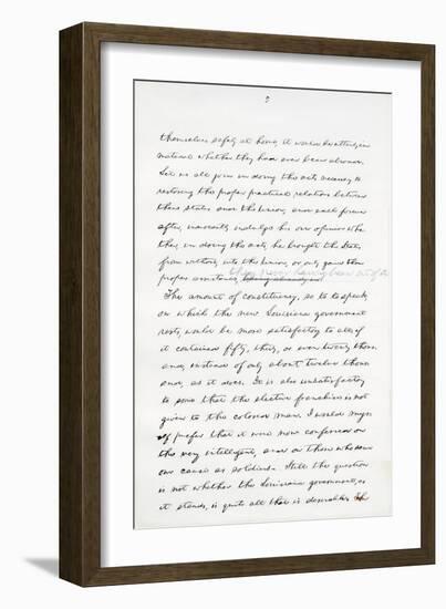 Autograph Manuscript of Lincoln's Last Address as President, Delivered in Washinton, D. C., from…-Abraham Lincoln-Framed Giclee Print