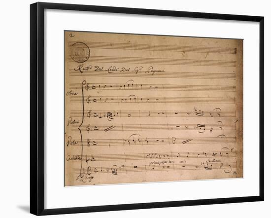 Autograph Music Score of Compositon by Gaetano Pugnani-null-Framed Giclee Print