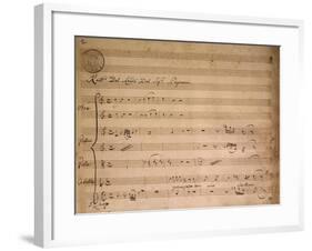 Autograph Music Score of Compositon by Gaetano Pugnani-null-Framed Giclee Print