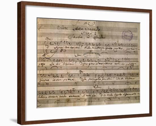 Autograph Music Score of Dido-Giovanni Paisiello-Framed Giclee Print