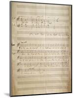 Autograph Music Score of Faedrelandssang-null-Mounted Giclee Print