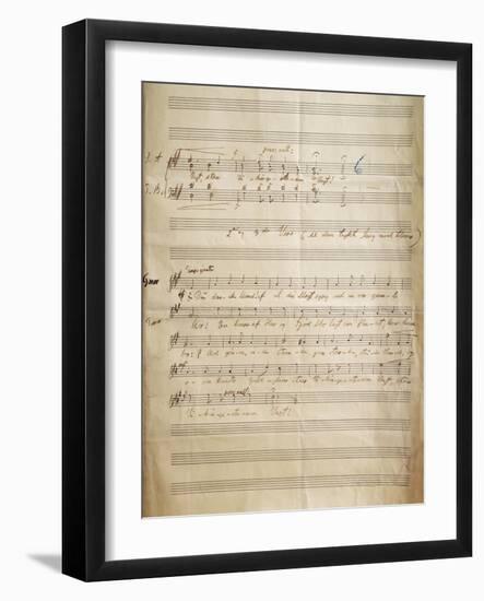 Autograph Music Score of Faedrelandssang-null-Framed Giclee Print