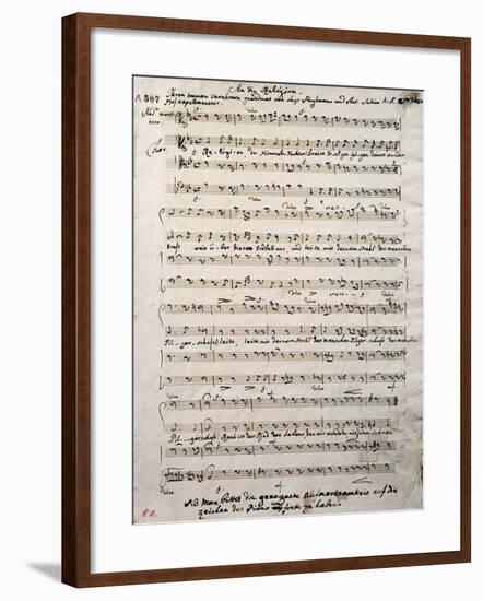 Autograph Music Score of Oratorium-Antonio Salieri-Framed Giclee Print