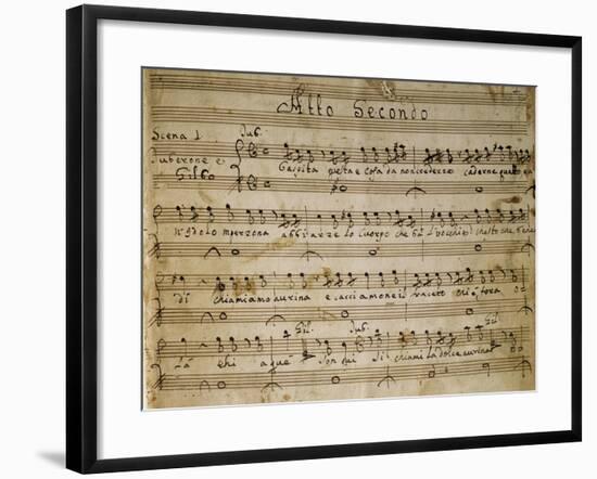 Autograph Music Score of the Second Act of the Opera the Chinese Idol, 1767-Giovanni Paisiello-Framed Giclee Print