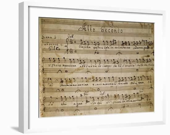 Autograph Music Score of the Second Act of the Opera the Chinese Idol, 1767-Giovanni Paisiello-Framed Giclee Print