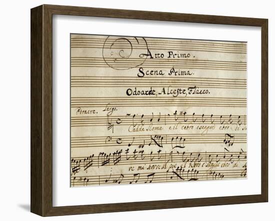 Autograph Music Score of Totila, 1677-Giovanni Legrenzi-Framed Giclee Print