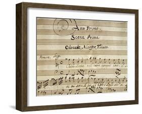 Autograph Music Score of Totila, 1677-Giovanni Legrenzi-Framed Giclee Print