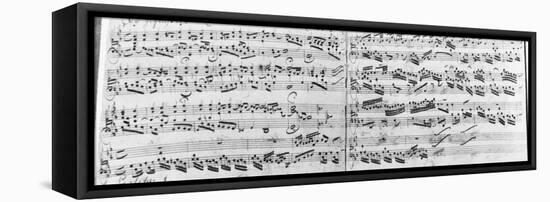 Autograph of the Partita 'sei Gegruesset, Jesu Guetig'-Johann Sebastian Bach-Framed Stretched Canvas