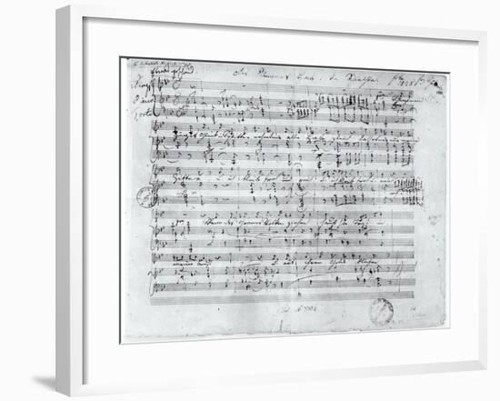 Autograph Score For the Lied Des Sangers Habe by Franz Schubert-null-Framed Giclee Print