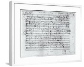 Autograph Score For the Lied Des Sangers Habe by Franz Schubert-null-Framed Giclee Print