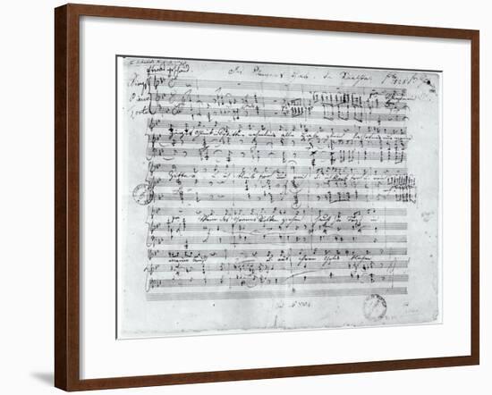 Autograph Score For the Lied Des Sangers Habe by Franz Schubert-null-Framed Giclee Print