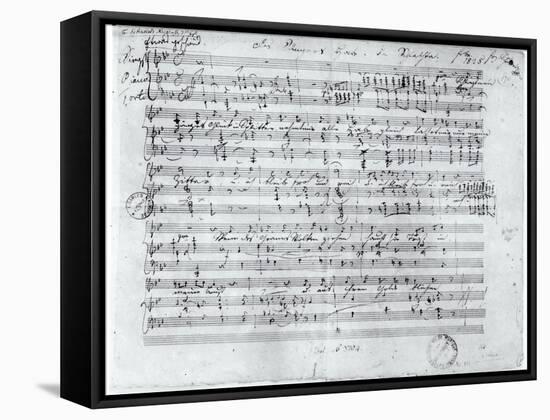 Autograph Score For the Lied Des Sangers Habe by Franz Schubert-null-Framed Stretched Canvas