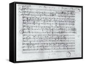 Autograph Score For the Lied Des Sangers Habe by Franz Schubert-null-Framed Stretched Canvas