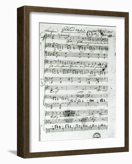 Autograph Score For the Lied Hektors Abschied by Franz Schubert-null-Framed Giclee Print