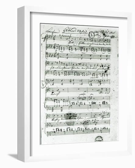 Autograph Score For the Lied Hektors Abschied by Franz Schubert-null-Framed Giclee Print