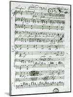 Autograph Score For the Lied Hektors Abschied by Franz Schubert-null-Mounted Giclee Print