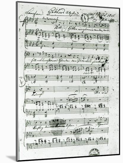 Autograph Score For the Lied Hektors Abschied by Franz Schubert-null-Mounted Giclee Print