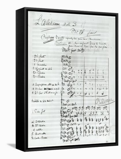 Autograph Score of Act III of 'L'Arlesienne' by Georges Bizet-null-Framed Stretched Canvas