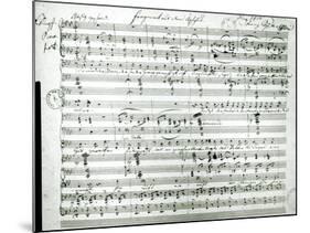 Autograph Score of Fragment Aus Dem Aischylos by Franz Schubert-null-Mounted Giclee Print