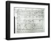 Autograph Score of Fragment Aus Dem Aischylos by Franz Schubert-null-Framed Giclee Print