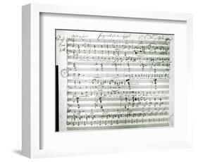 Autograph Score of Fragment Aus Dem Aischylos by Franz Schubert-null-Framed Giclee Print