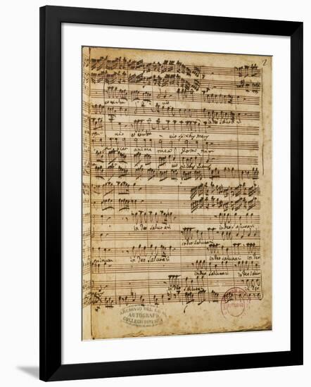 Autograph Score of the Magnificat for 5 Voices by Francesco Durante-null-Framed Giclee Print