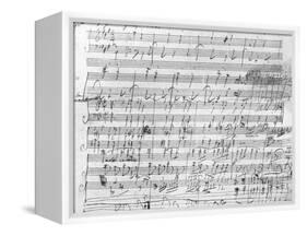 Autograph Score Sheet For the 10th Bagatelle Opus 119-Ludwig Van Beethoven-Framed Stretched Canvas