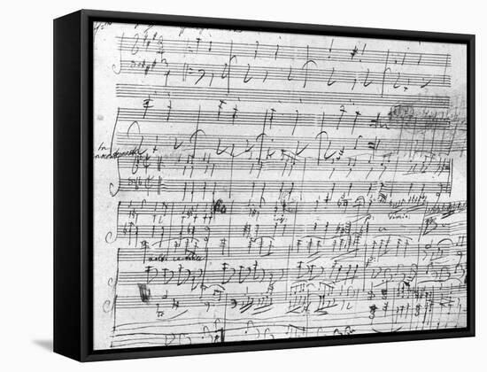 Autograph Score Sheet For the 10th Bagatelle Opus 119-Ludwig Van Beethoven-Framed Stretched Canvas