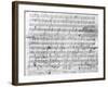 Autograph Score Sheet For the 10th Bagatelle Opus 119-Ludwig Van Beethoven-Framed Giclee Print