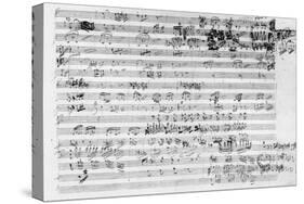 Autograph Score Sheet For the Trio Mi Bemol Opus 3-Ludwig Van Beethoven-Stretched Canvas