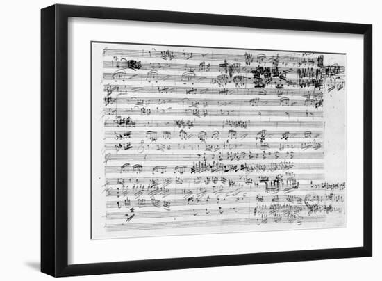 Autograph Score Sheet For the Trio Mi Bemol Opus 3-Ludwig Van Beethoven-Framed Premium Giclee Print