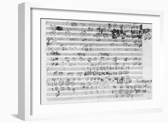 Autograph Score Sheet For the Trio Mi Bemol Opus 3-Ludwig Van Beethoven-Framed Giclee Print