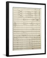 Autograph Sheet Music of Act I of Gina, Opera by Francesco Cilea-null-Framed Giclee Print