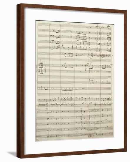 Autograph Sheet Music of Act I of Gina, Opera by Francesco Cilea-null-Framed Giclee Print